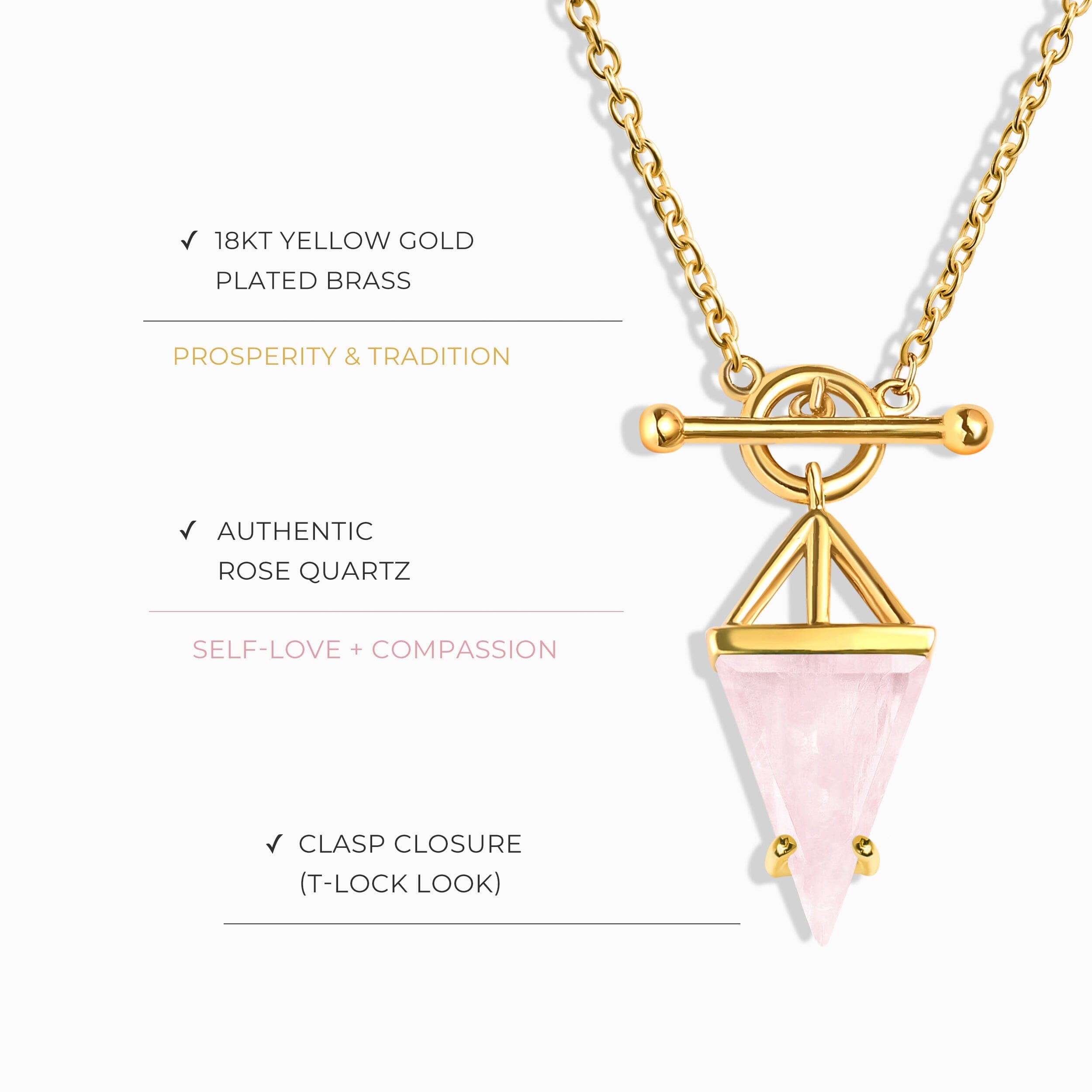 Rose Quartz Necklace - Heroine T-Lock Look、mySite、hinf8tx79