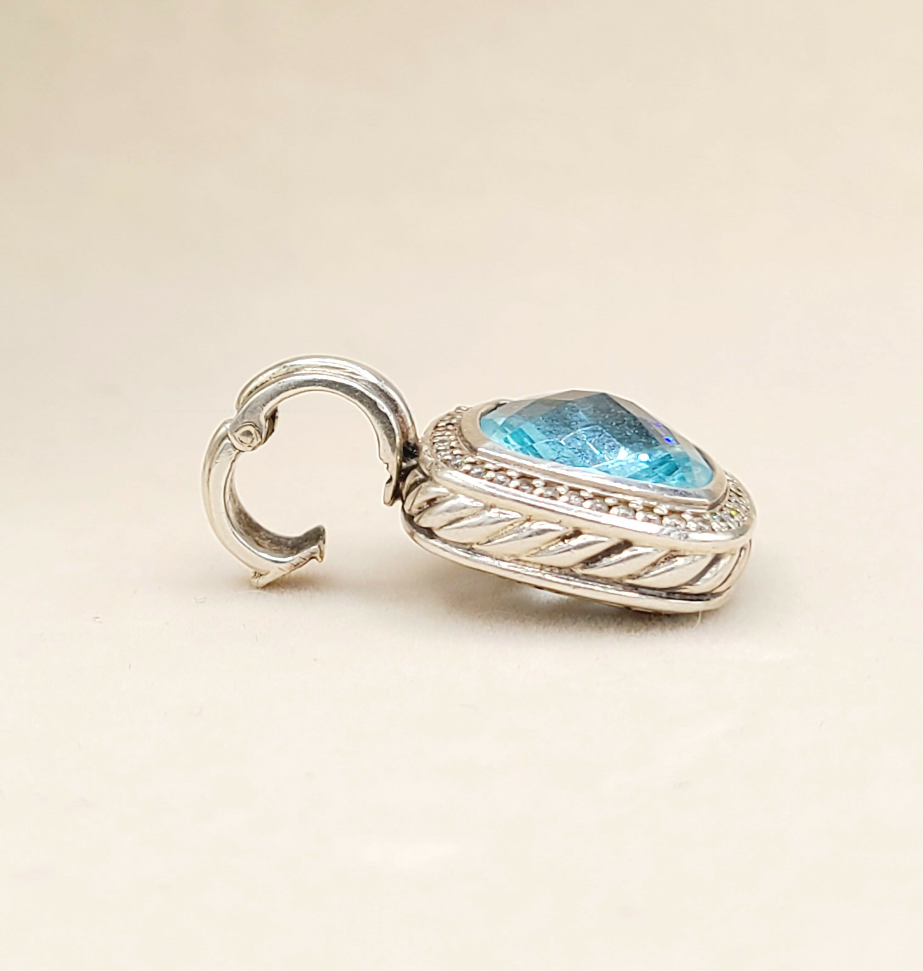 David Yurman Albion Pendant 14mm Blue Topaz & Diamonds、mySite、hinf8tx79