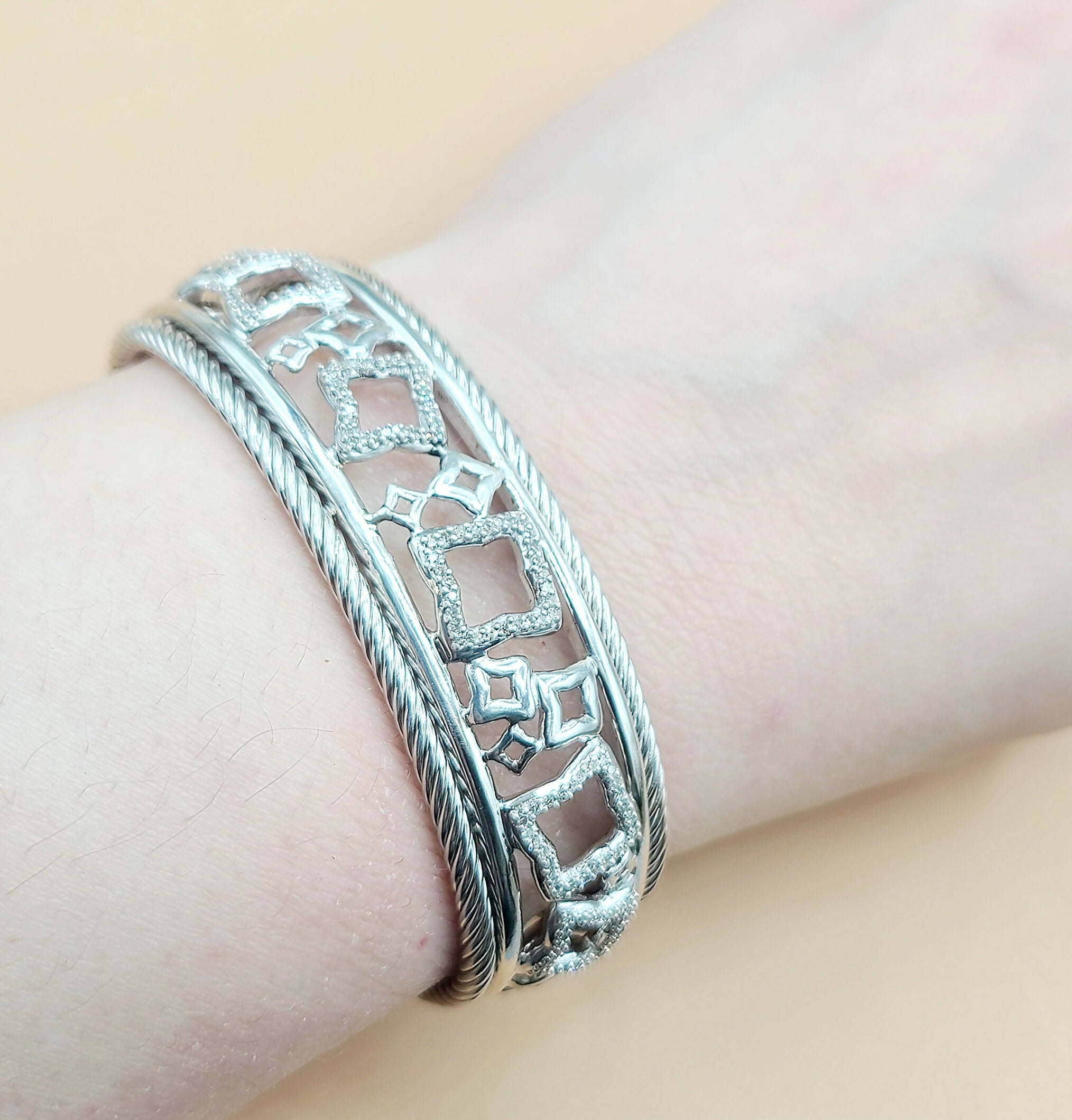 David Yurman Quatrefoil Tapestry Bracelet with Pav茅 Diamonds、mySite、hinf8tx79