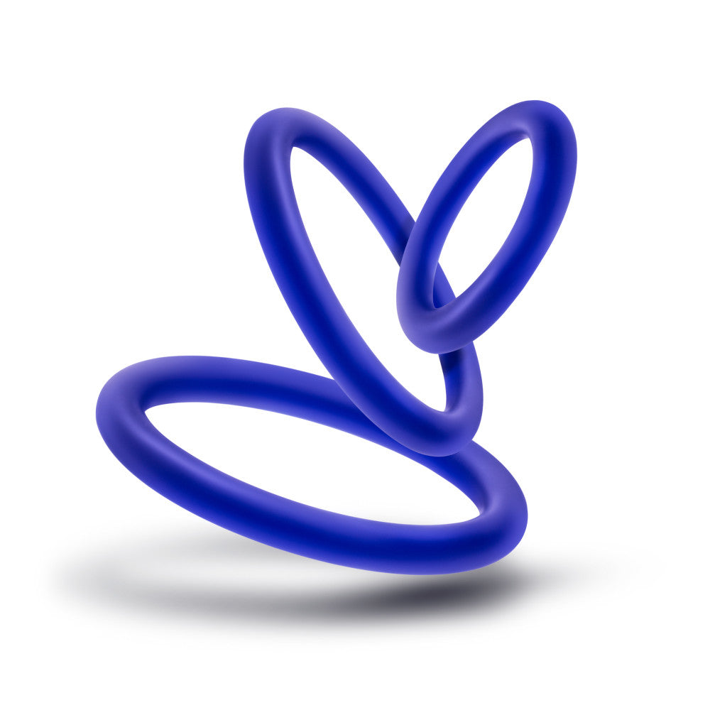 Performance By Blush® | VS4: Indigo Penis Ring Set (3-Sizes) - Made with Puria™ Silicone、mySite、bottomscart