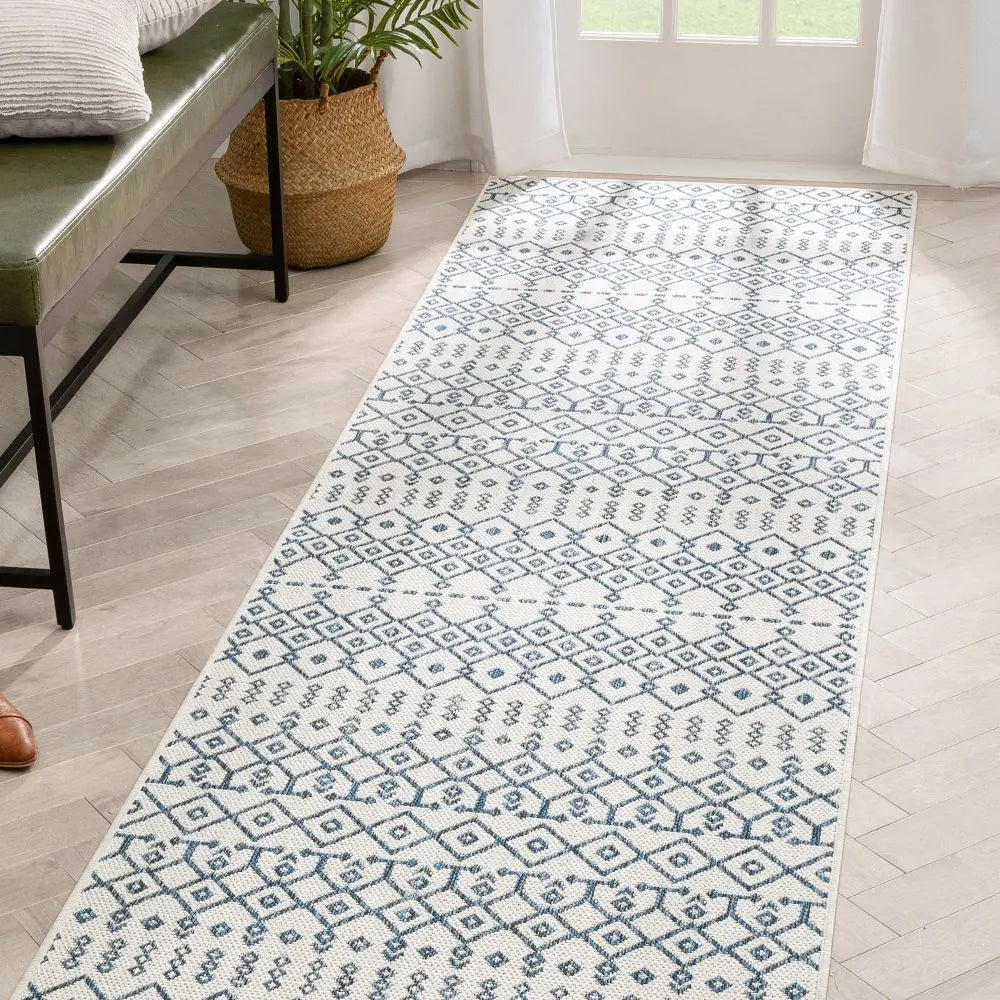 Nord Moroccan Tribal Indoor Outdoor Light Blue Flatweave Rug、mySite、gigharbornorthrealestate