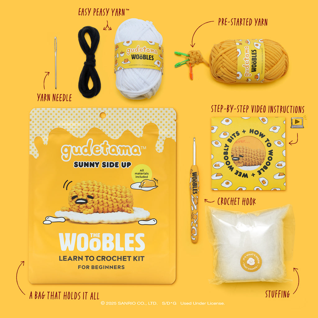 Gudetama™ Sunny Side Up Crochet Kit、mySite、lovesweatpilates