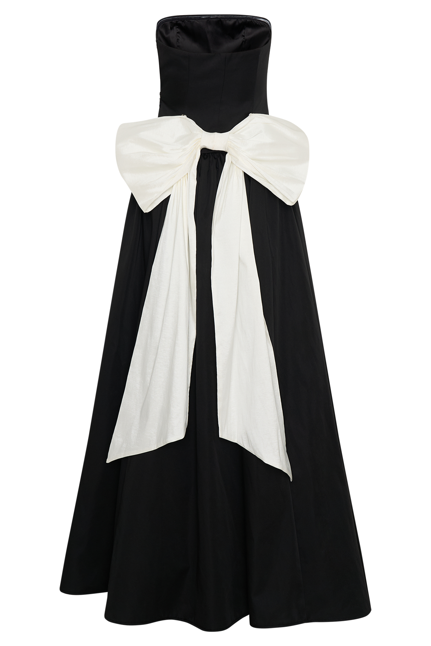 Frances Strapless Bow Maxi Dress - Black、mySite、solidvoid