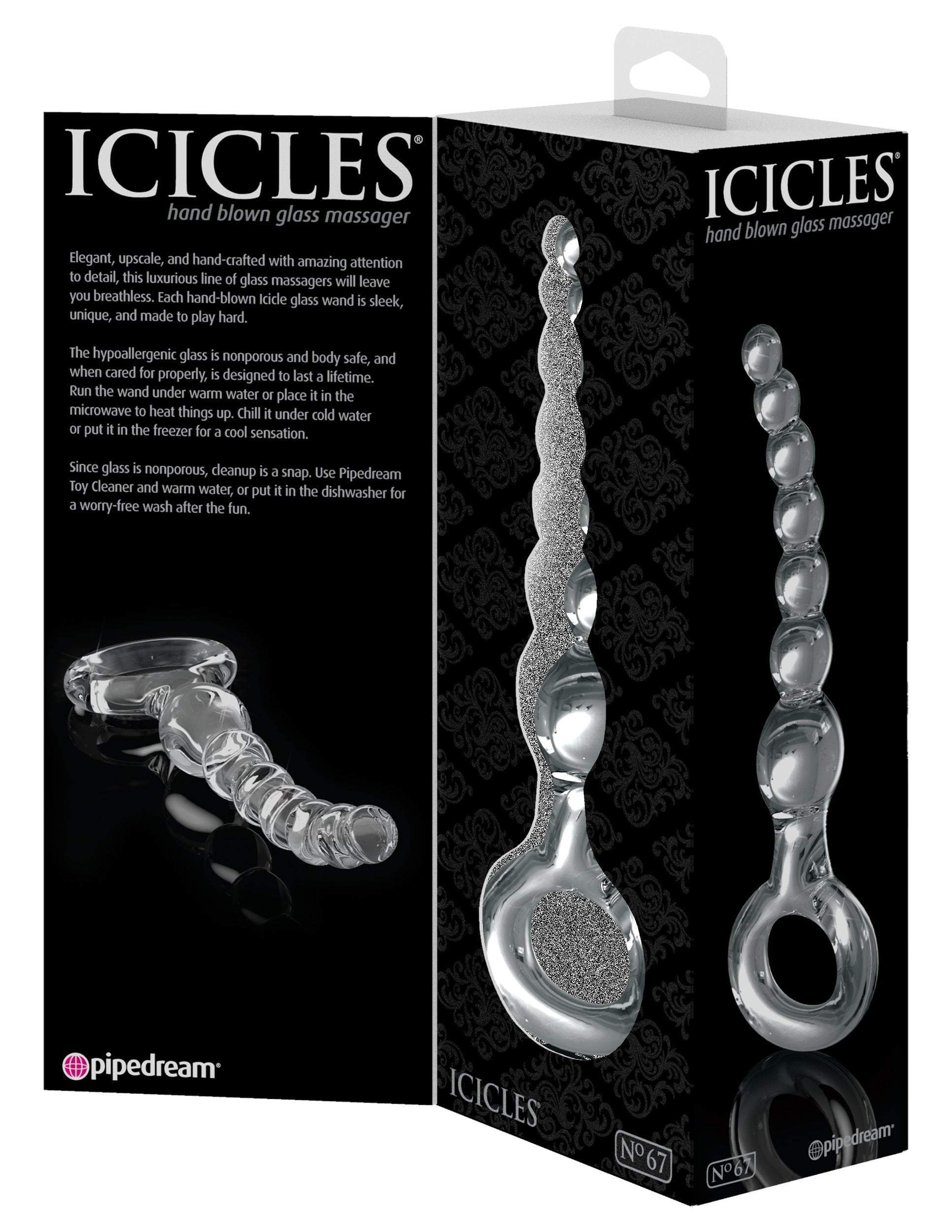 Icicles No. 67 Clear Glass Anal Beads for Men by Pipedream、mySite、bottomscart