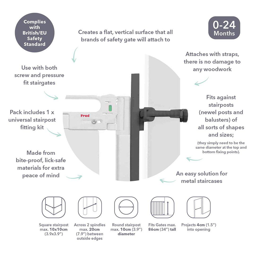  Fred Universal Stairpost Fitting Kit - Dark Grey、mySite、merchandisen