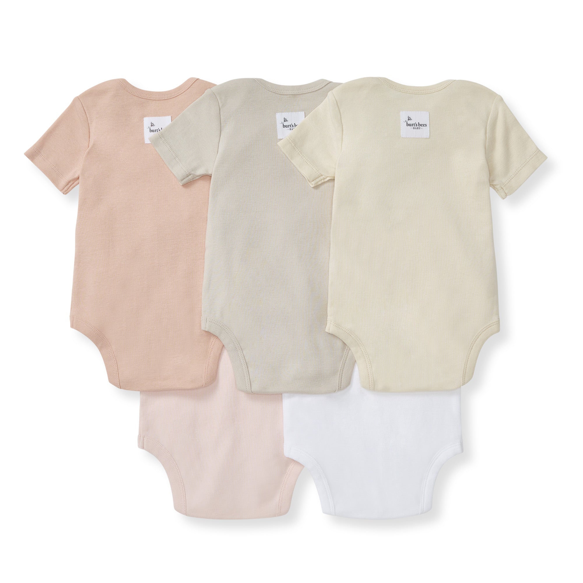  Solid Organic Cotton Short Sleeve Baby Bodysuits 5 Pack - Pink Sand、mySite、layawaytickets