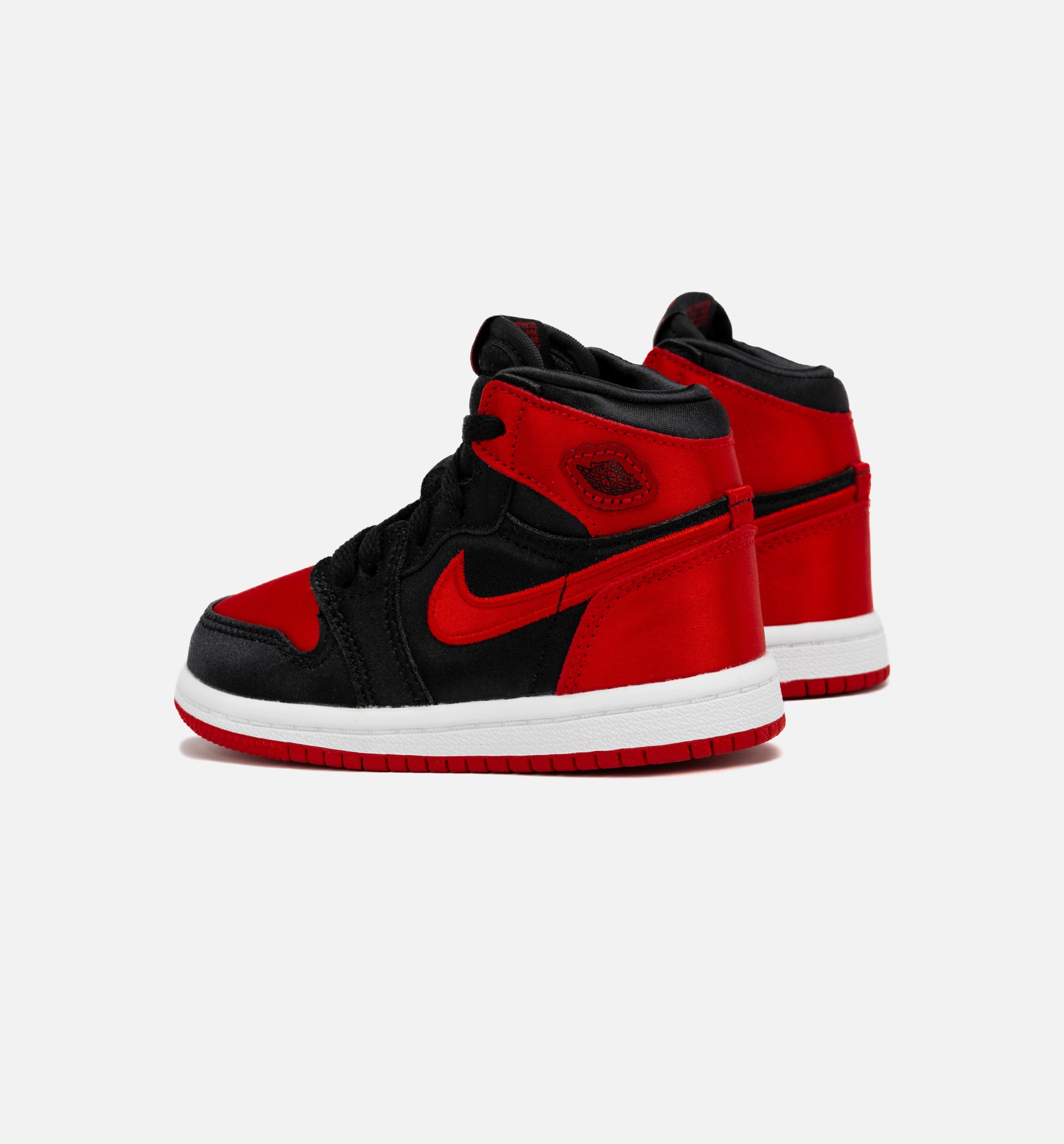 Air Jordan 1 Retro Hi OG Satin Bred Infant Toddler Lifestyle Shoe - Black/Red Free Shipping、mySite、dreamappss