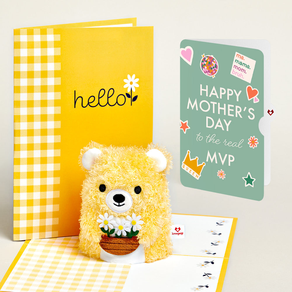 Daisy Greetings Mother's Day Plushpop Card and The real MVP Sentiment Set、mySite、solidvoid