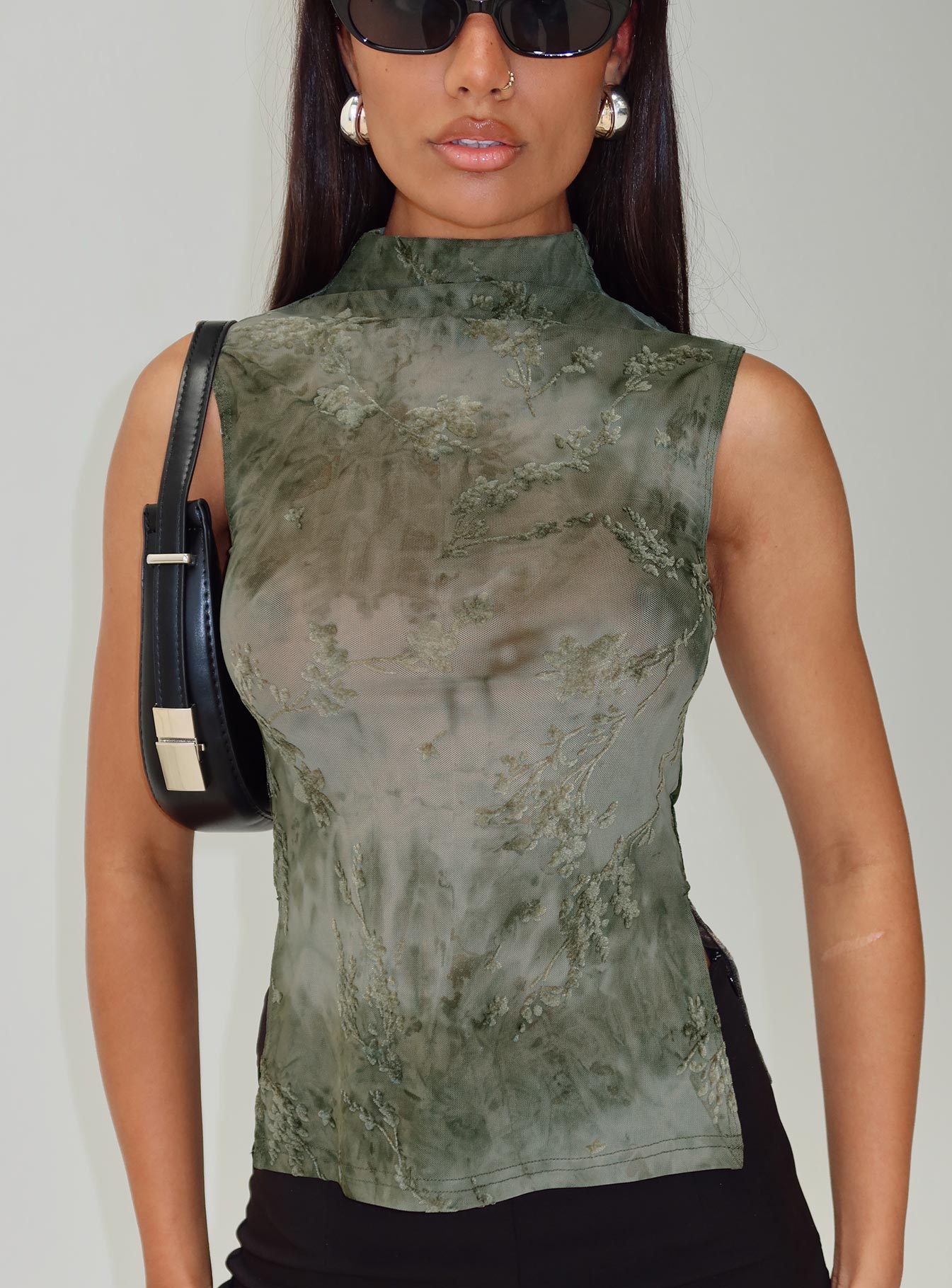 Nights All Alone High Neck Top Multi、mySite、solidvoid