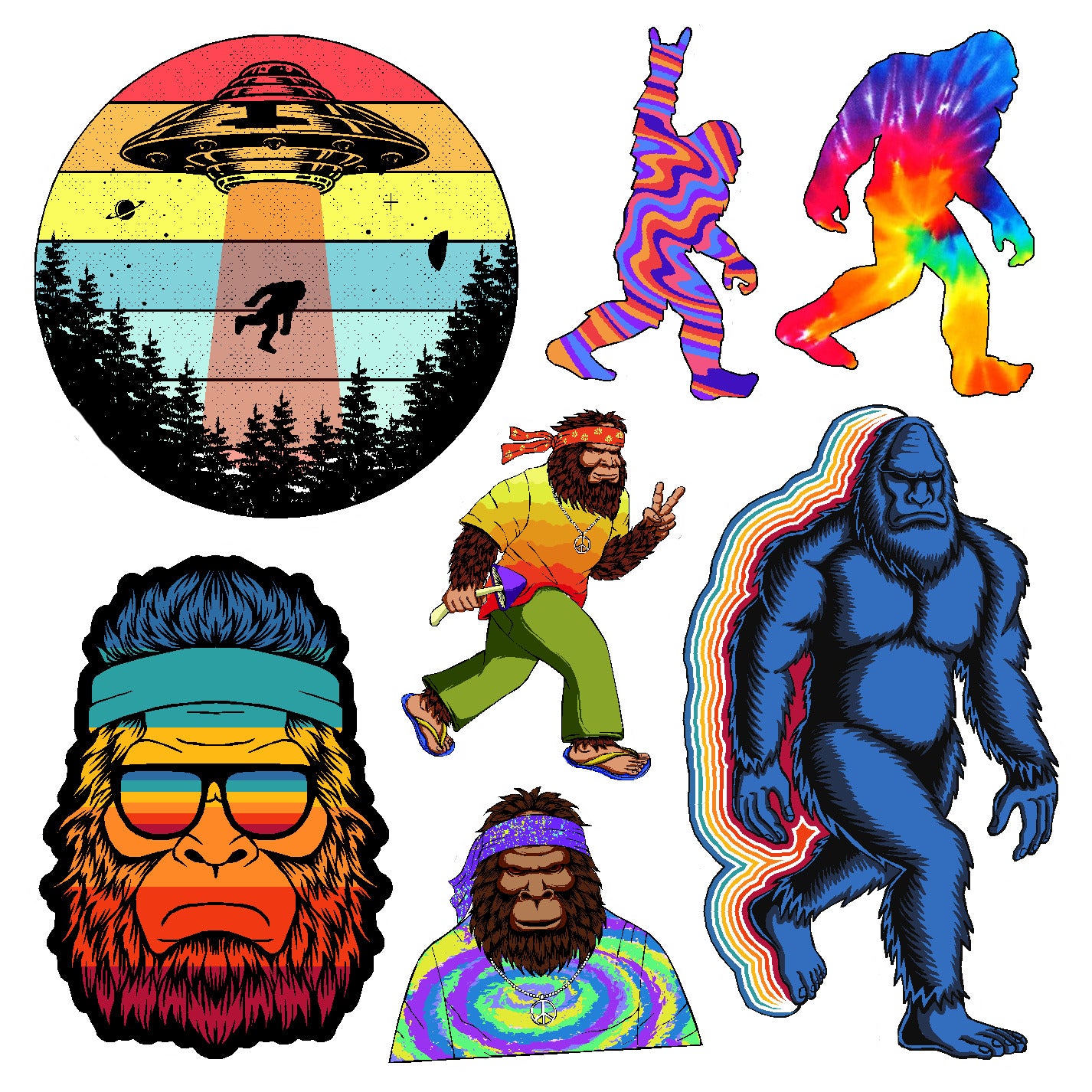  Bigfoot Vinyl Sticker Decal Set、mySite、ghnorth