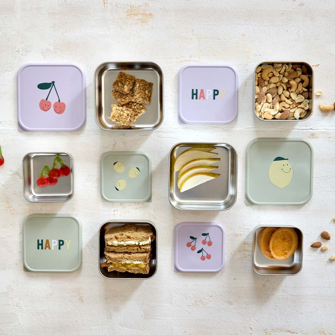  Lassig Snackbox Stainless Steel - Happy Fruits - Cherry、mySite、merchandisen