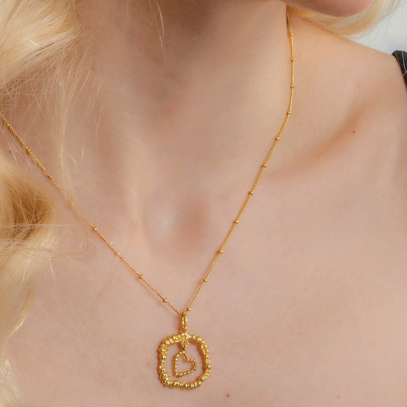 Love Charm Necklace | 14K Gold Plated、mySite、camillekostekn