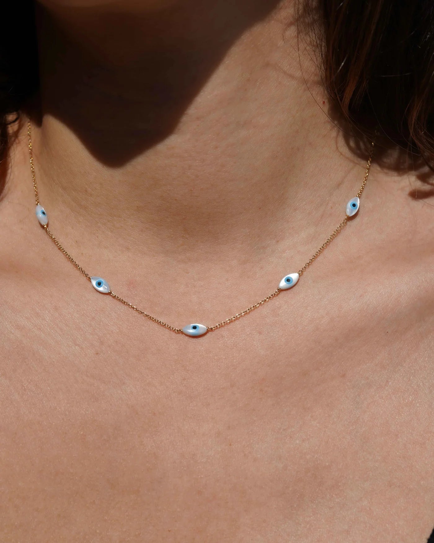 Dainty Gold Necklace: Evil Eye Charms、mySite、topwebapps