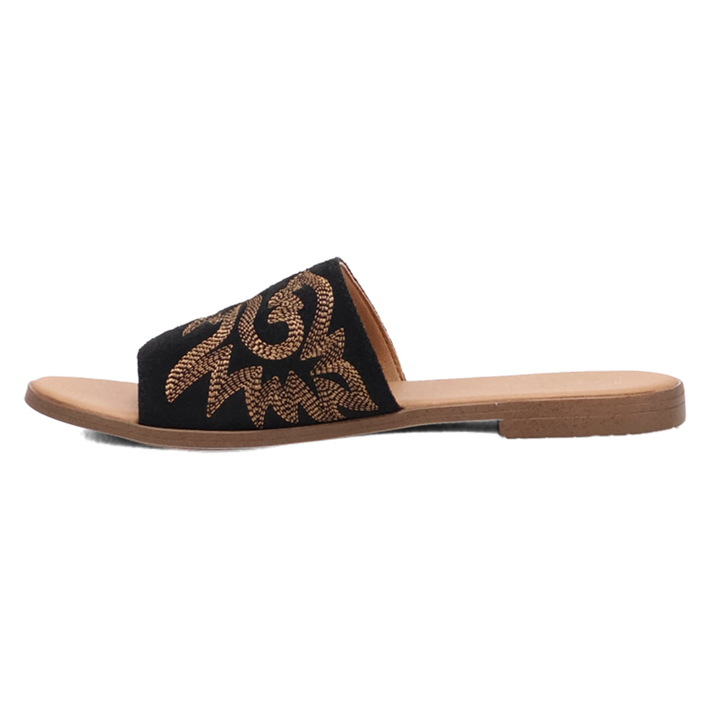 Lasso Embroidered Slide Flat Sandals、mySite、gtrtttuynbv