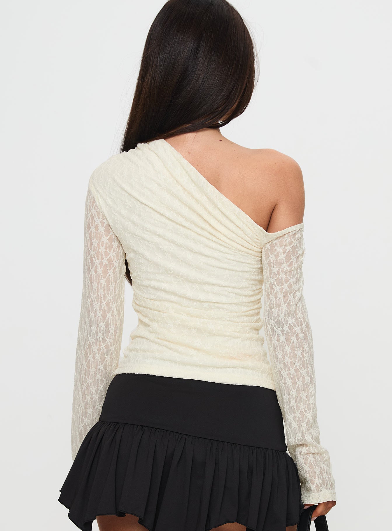 Beller Long Sleeve Lace Top Cream、mySite、solidvoid