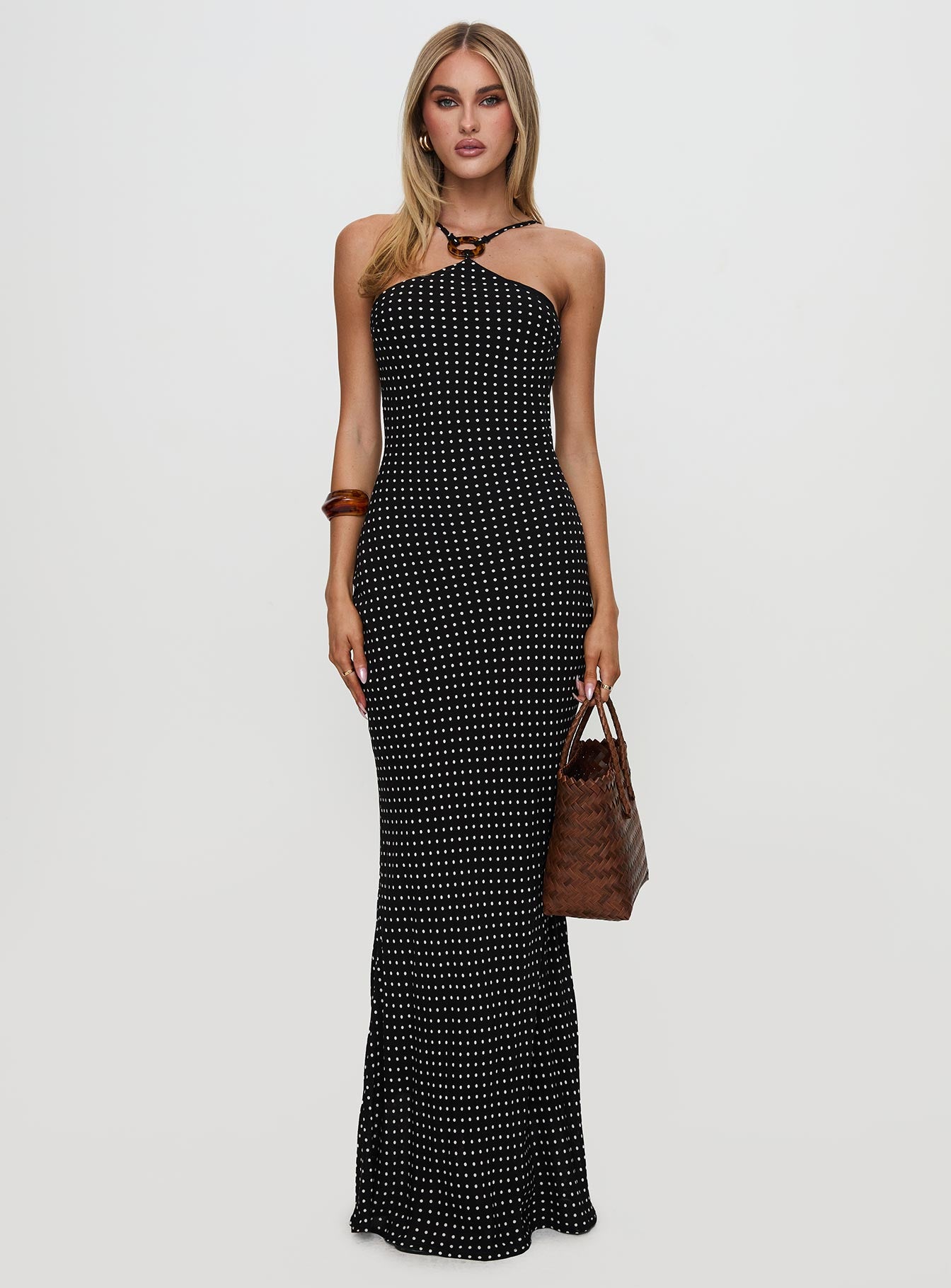 Evyn Halter Maxi Dress Polka Dot、mySite、solidvoid