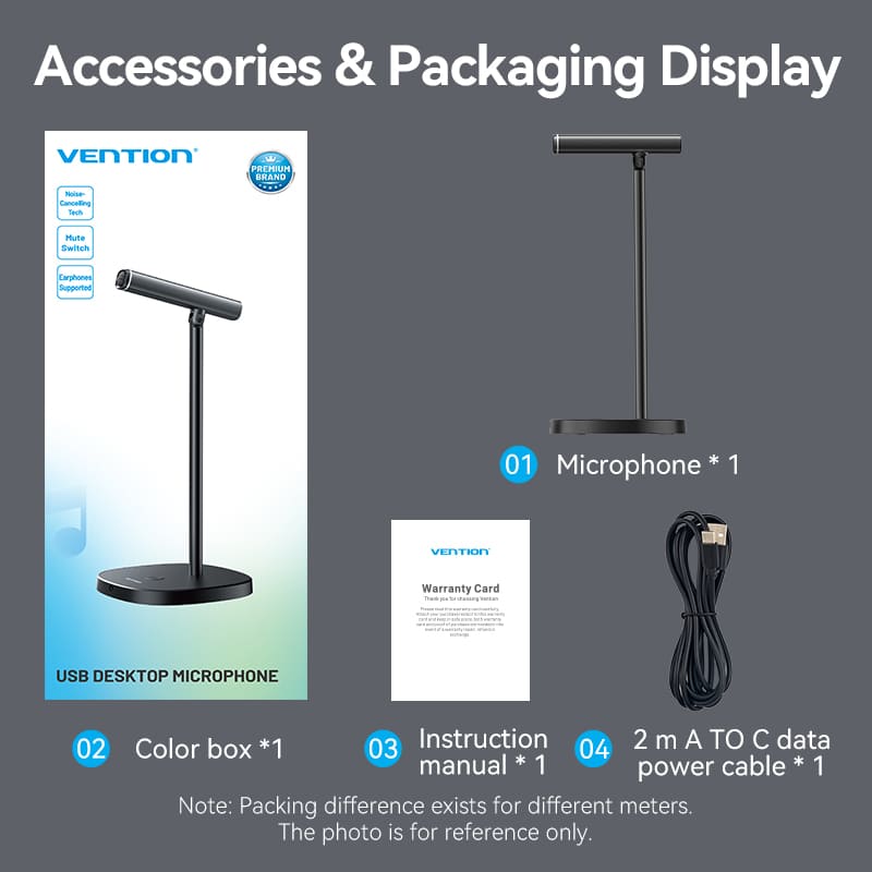 Vention USB Desktop Microphone with Mute Button Black、mySite、fannypackpong
