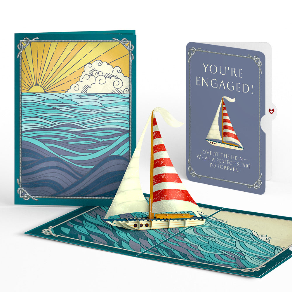 Sailboat on the Horizon Engagement Pop-Up Card and Sentiment Set、mySite、solidvoid