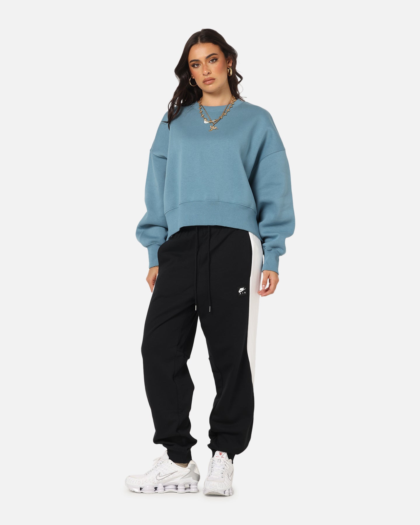Nike Women's Nike Sportswear Style Fleece Over-Oversized Crewneck Smokey Blue/Sail、mySite、zt4zffjzw