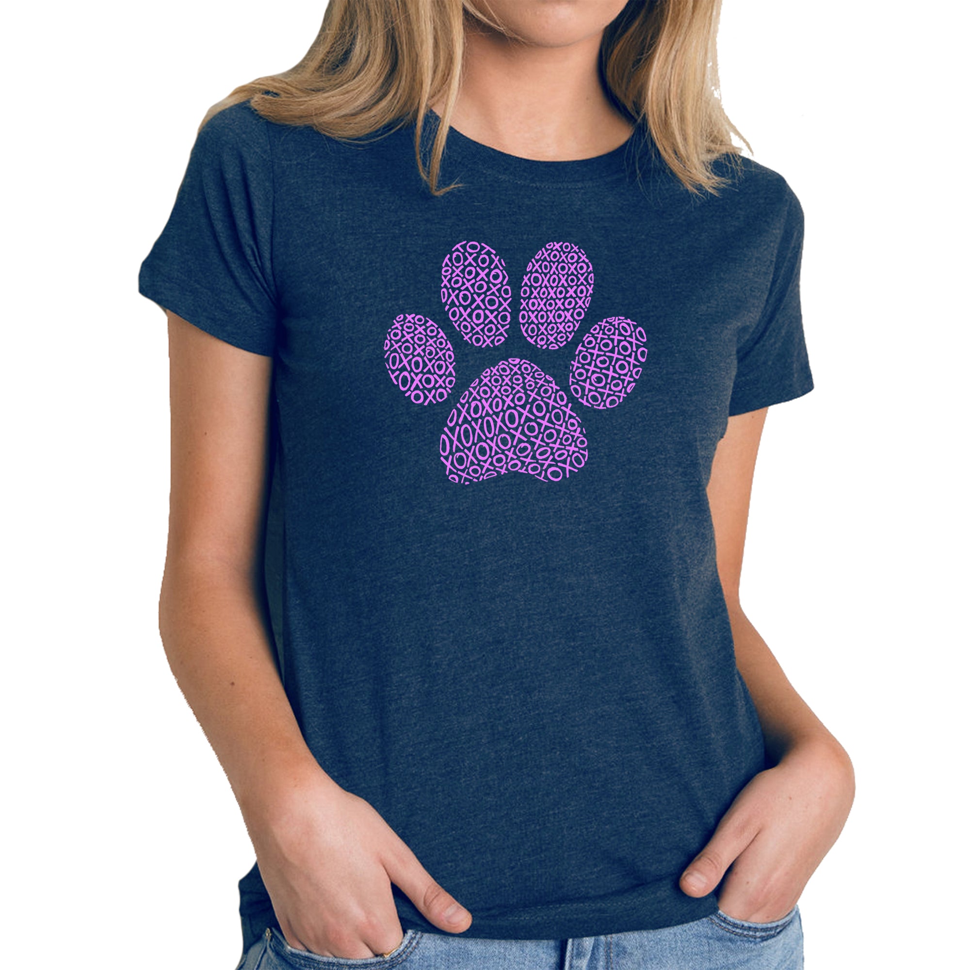 XOXO Dog Paw - Women's Premium Blend Word Art T-Shirt、mySite、camillekostekn