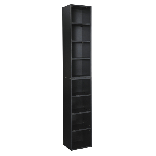 8-Tier Media Tower Rack, CD DVD Slim Storage Cabinet with Adjustable Shelves, Tall Narrow Bookcase Display Bookshelf for Home Office,Multi-functional double-decker bookcase、、casual