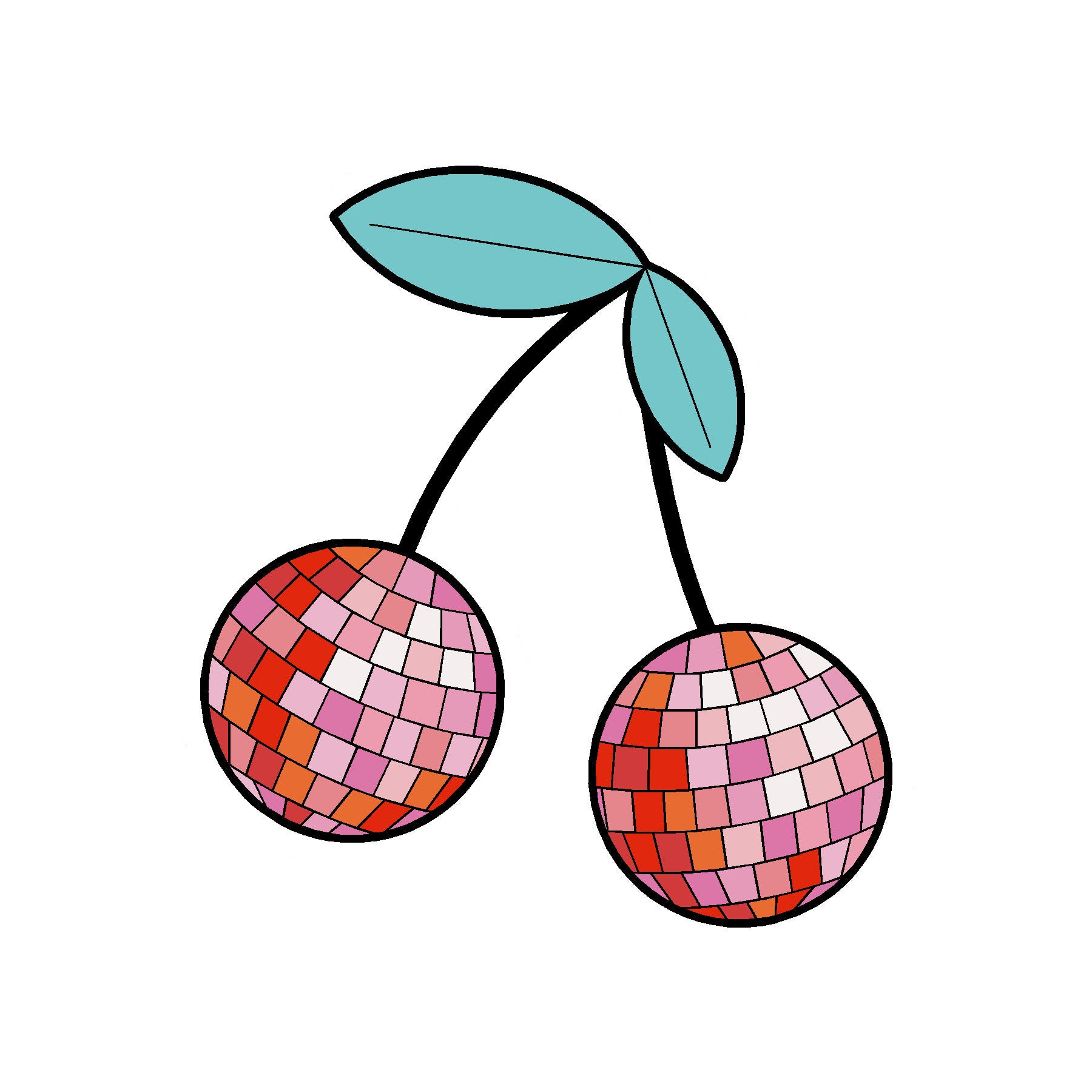  Cherry Disco Vinyl Sticker Decal、mySite、ghnorth