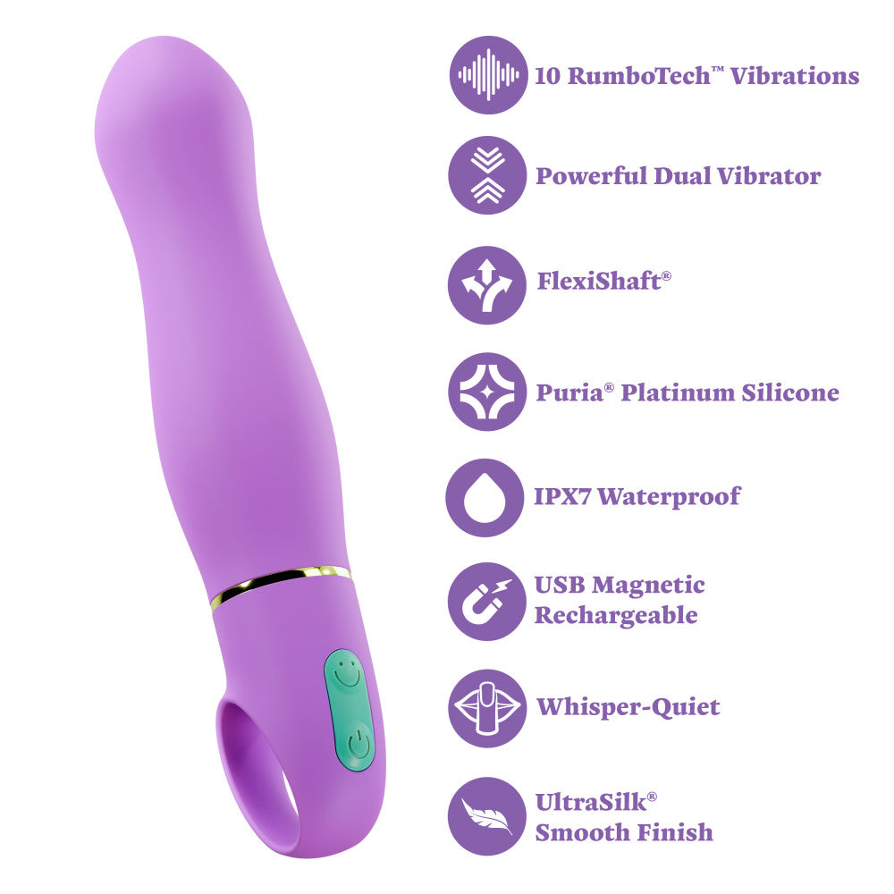Aria by Blush® | Exciting AF 6 Inch Silicone Vibrator – Rechargeable Clitoral & G-Spot Stimulator –In Indigo、mySite、bottomscart