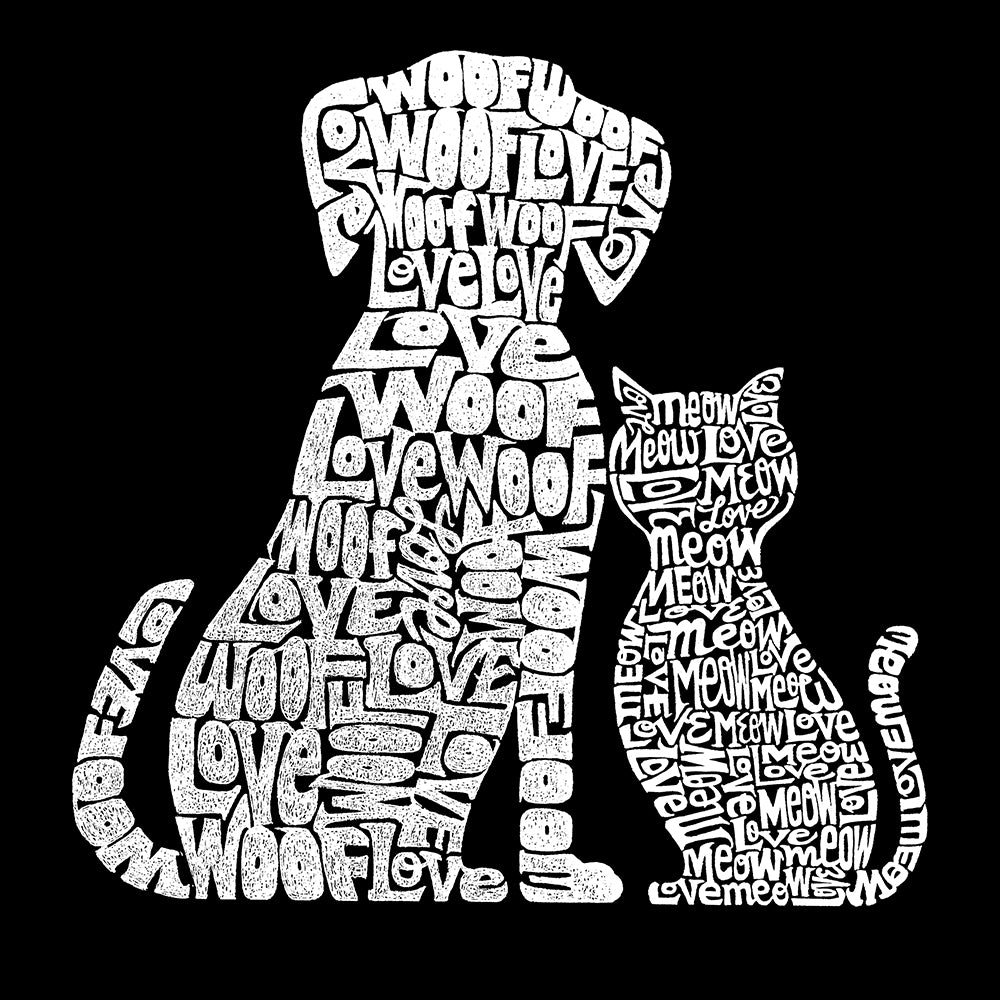 Dogs and Cats - Women's Word Art T-Shirt、mySite、camillekostekn