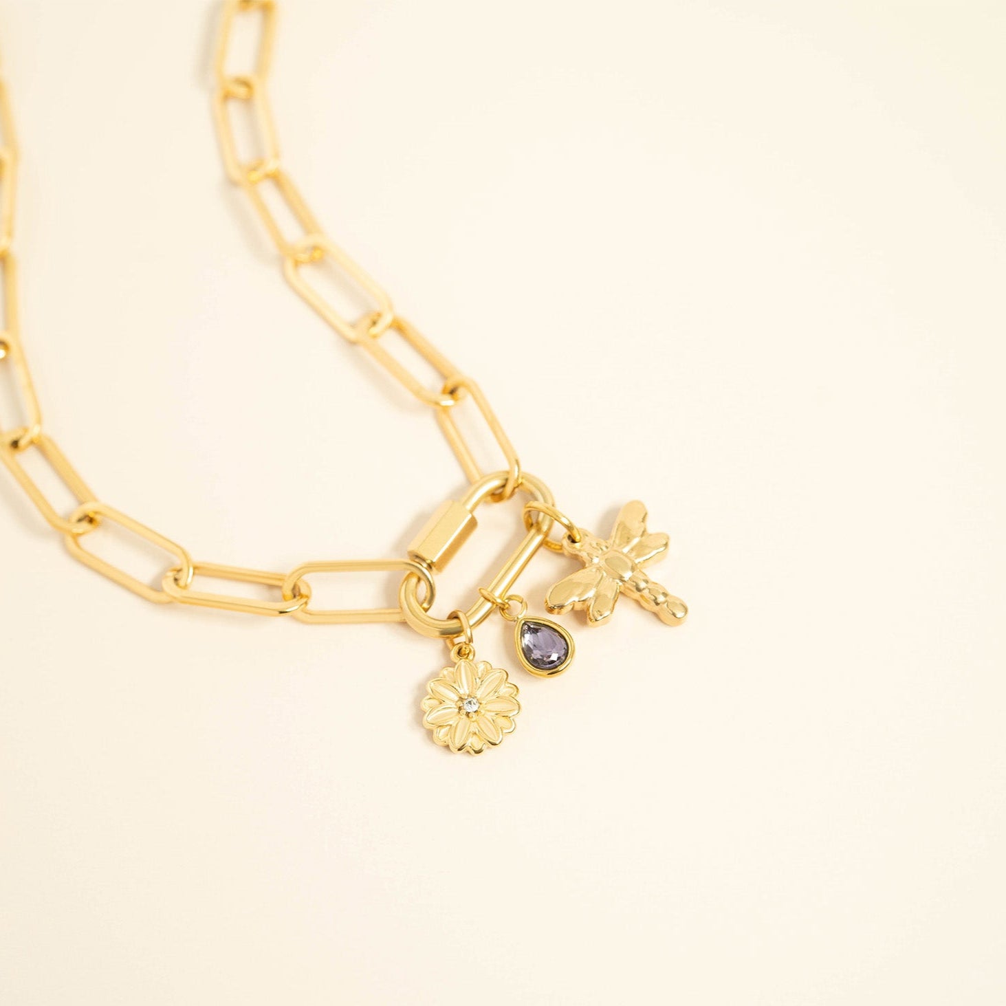 Stainless Steel Teardrop Birthstone Charm / PDL0264、mySite、dreamappss