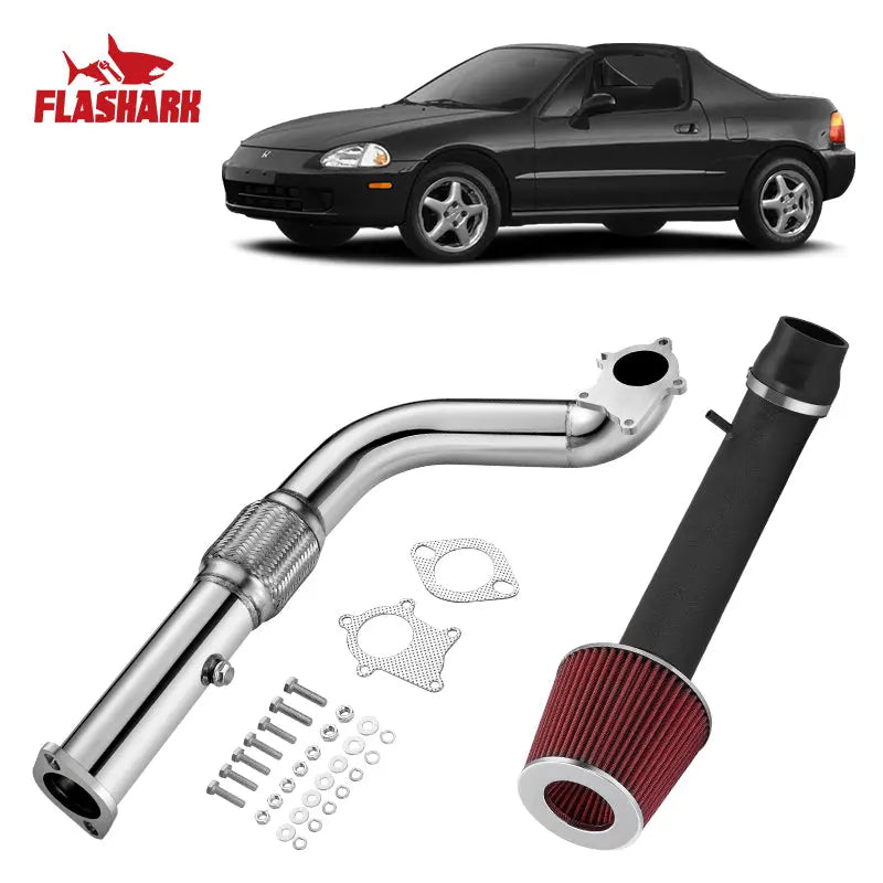 1993-1997 Honda Civic del Sol 1.5L/1.6L Exhaust Header Air Intake Kit All-In-One Kit、mySite、nflplayoffbracketp