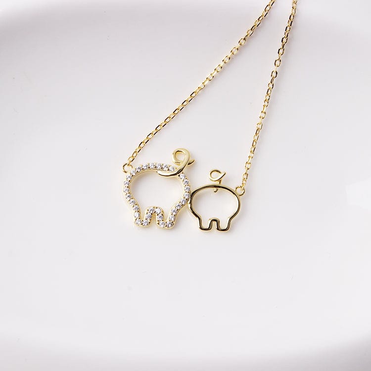 Best Friends Piggies, Pair of Pig Butts Necklace! Yellow, Rose or White Gold Plated、mySite、g9winljtr
