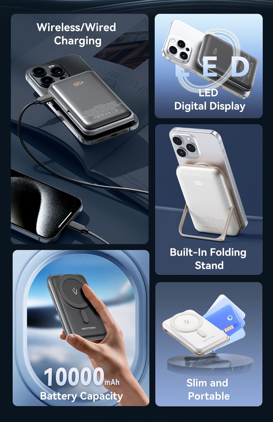 10000mAh Magnetic Wireless Power Bank