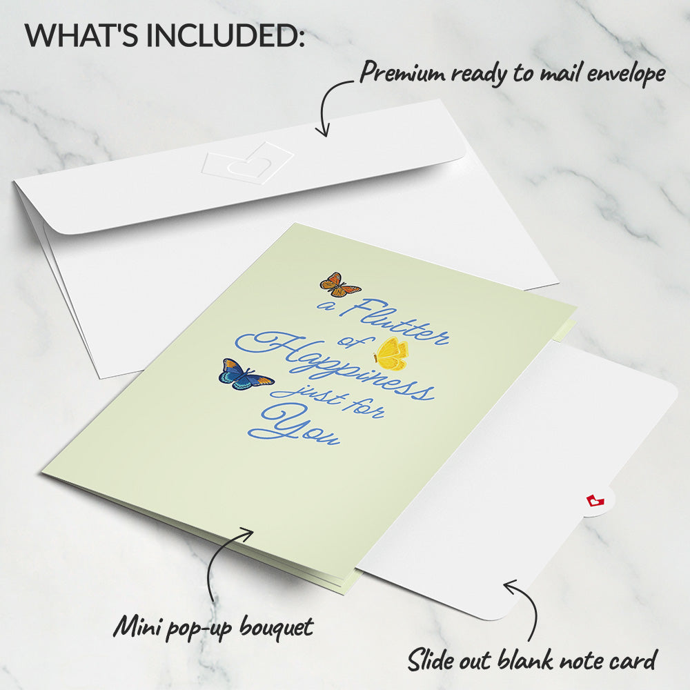 Flutter of Happiness Card with Mini Bouquet、mySite、solidvoid
