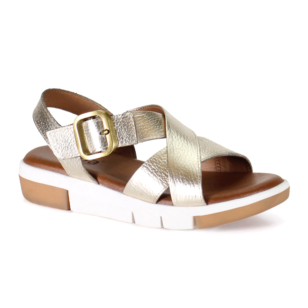 Advo Cate Metallic Strappy Wedge Sandals、mySite、gtrtttuynbv