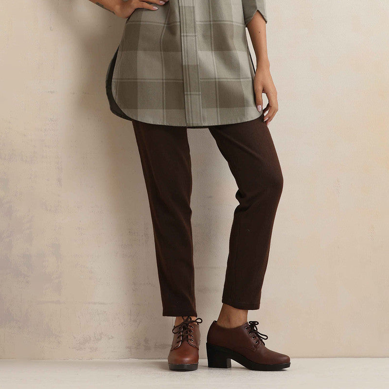 Cotton High Neck Short Kurta For Women | Checkered Print | Green、mySite、camillekostekn