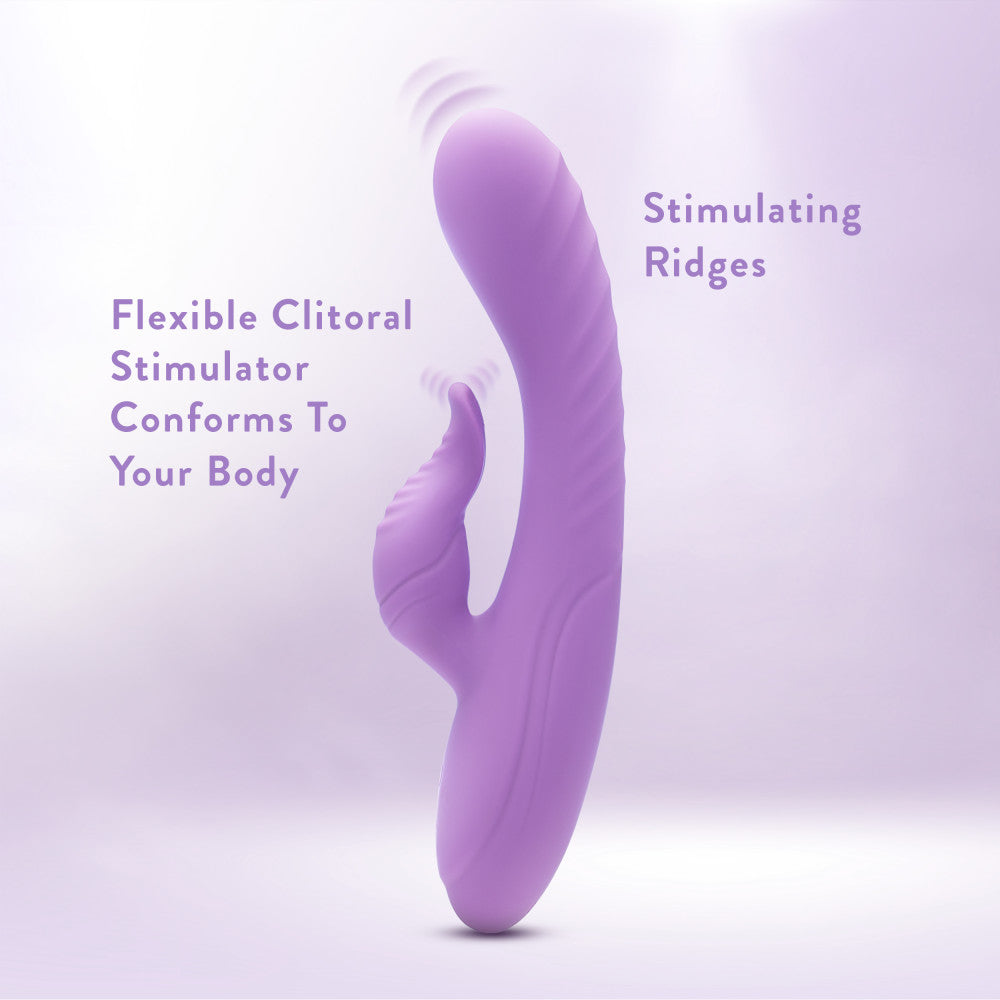 Blush Evelyn 8 Inch Rabbit With Dual Vibration Points In Purple - 10 Powerful RumboTech™ Modes Made With Ultra-Soft Liquid Silicone.、mySite、bottomscart