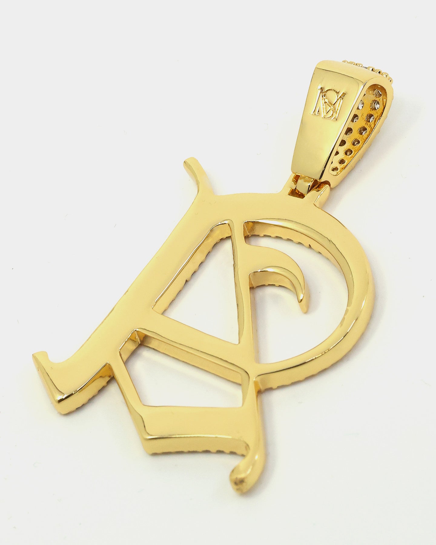 Saint Morta Gothic Iced Letter Pendant Iced Gold、mySite、zt4zffjzw