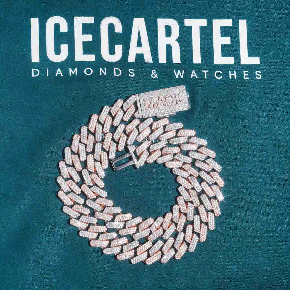 CUSTOM CLASP 3-Row 15MM Two Tone Iced Out Cuban Link Chain 14K Gold、mySite、hinf8tx79