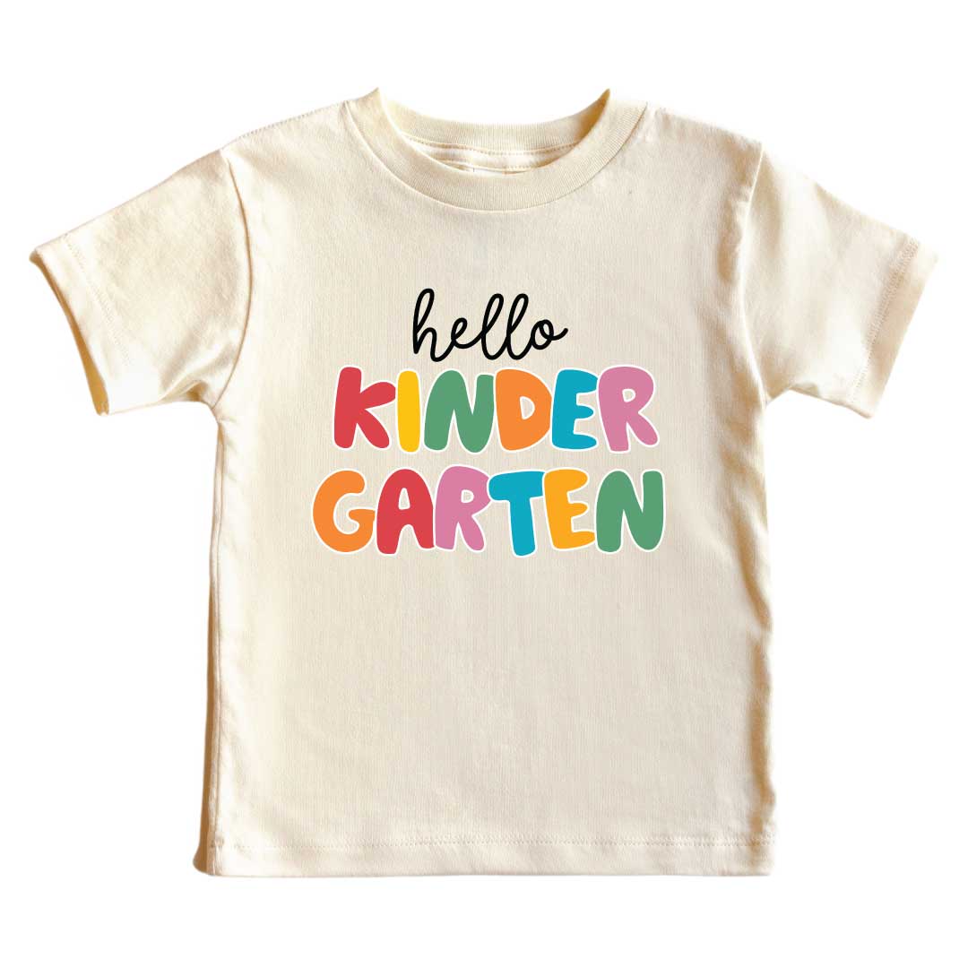  Hello New Grade Kids Graphic Tee | Natural、mySite、layawaytickets