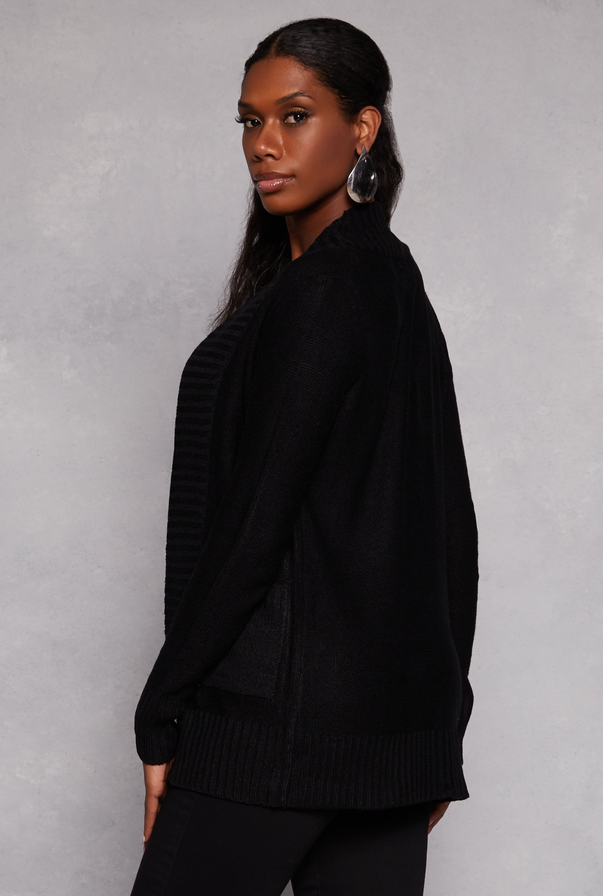 Open Front Pocket Cardigan、mySite、camillekostekn