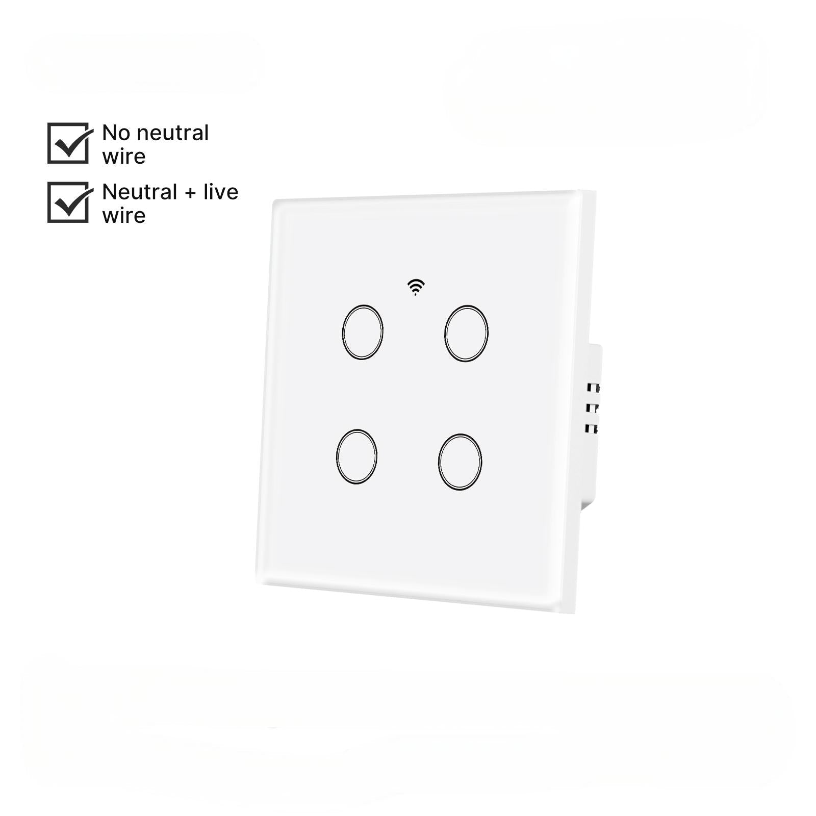 WiFi Smart Light Wall Touch Switch No Neutral Wire Required EU Standard、mySite、fannypackpong