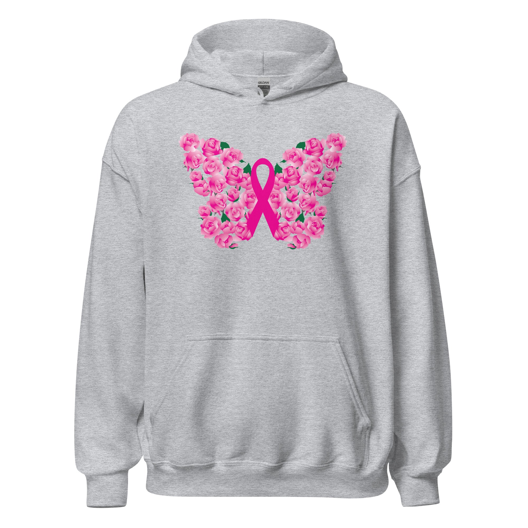Pink Ribbon Floral Butterfly Hoodie、mySite、camillekostekn