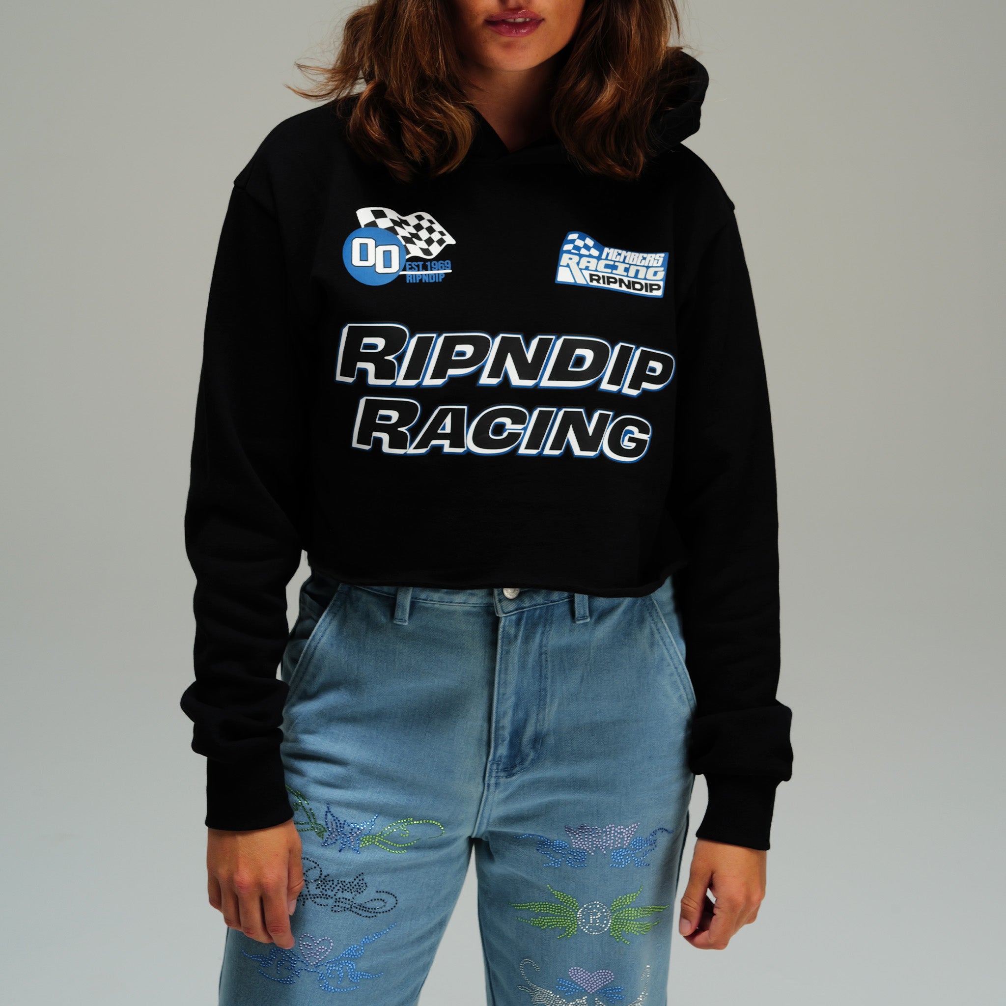  Ripnrace Cropped Hoodie (Black)、mySite、merchandisen