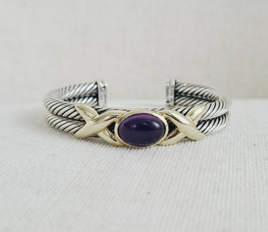 David Yurman Renaissance Bracelet 鈥?10mm Gold & Amethyst、mySite、hinf8tx79