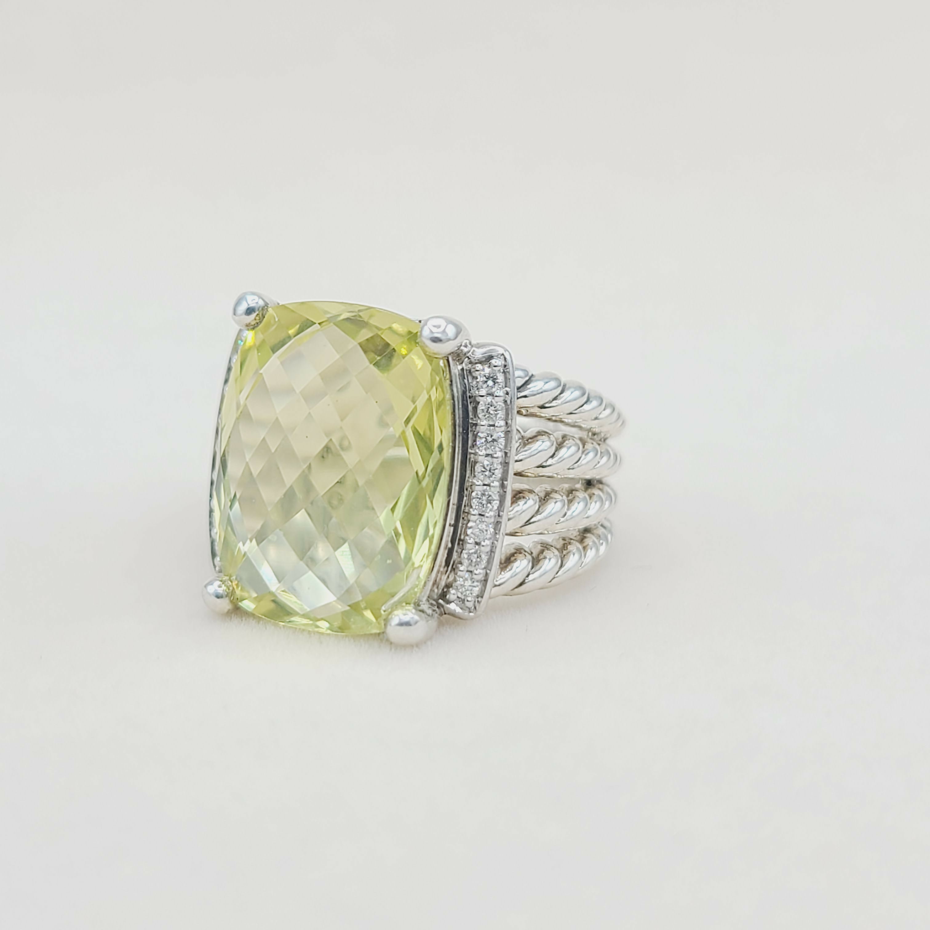 David Yurman Wheaton Ring 鈥?16脳12 Lemon Citrine & Diamonds、mySite、hinf8tx79