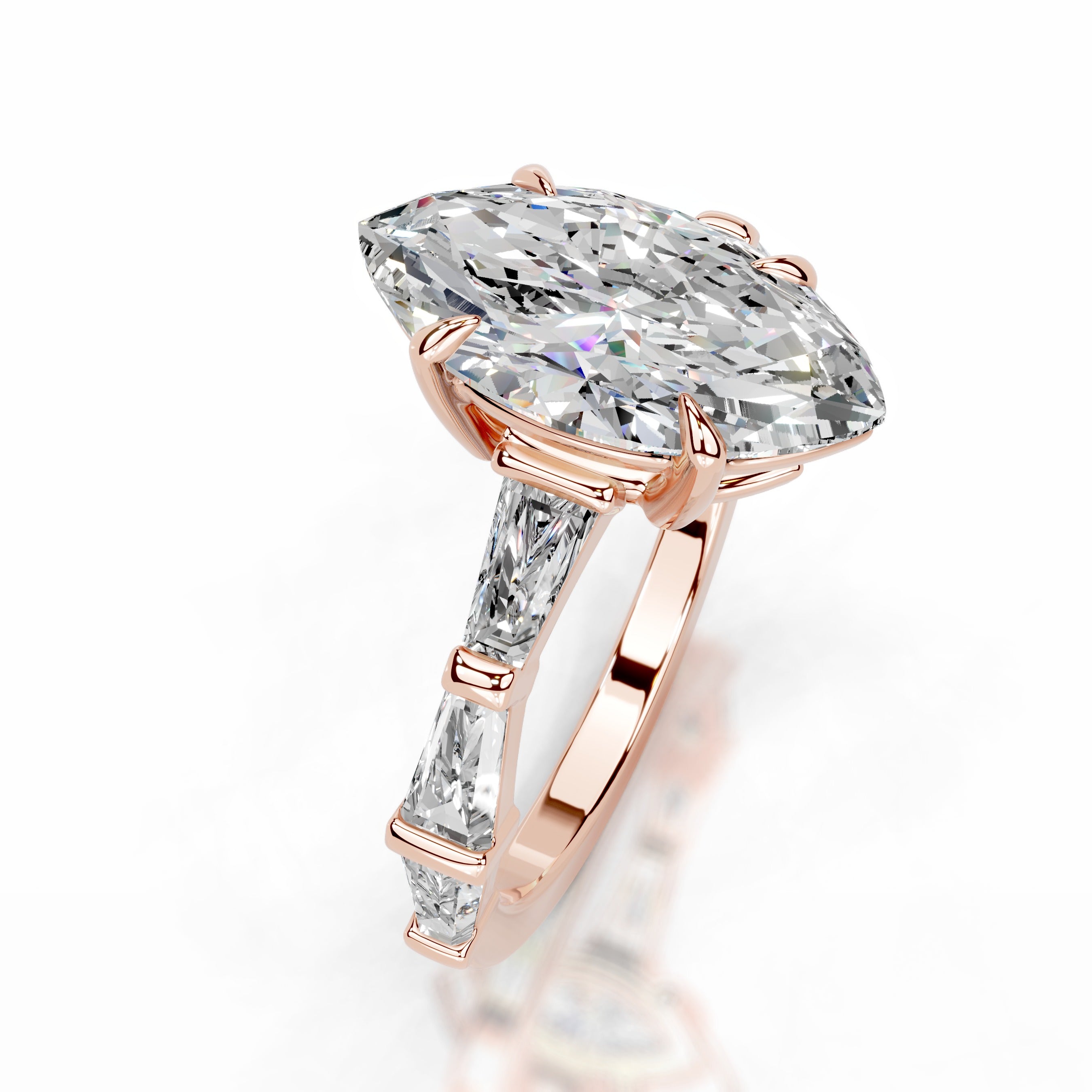 Nidia Moissanite & Diamond Ring - 14K Rose Gold、mySite、hinf8tx79