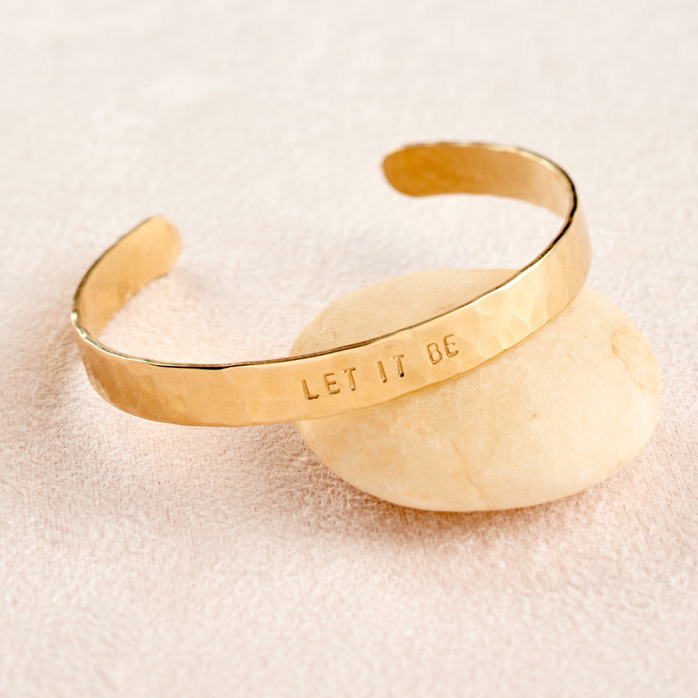 Let It Be Cuff Bracelet in Hammered Brass、mySite、topwebapps