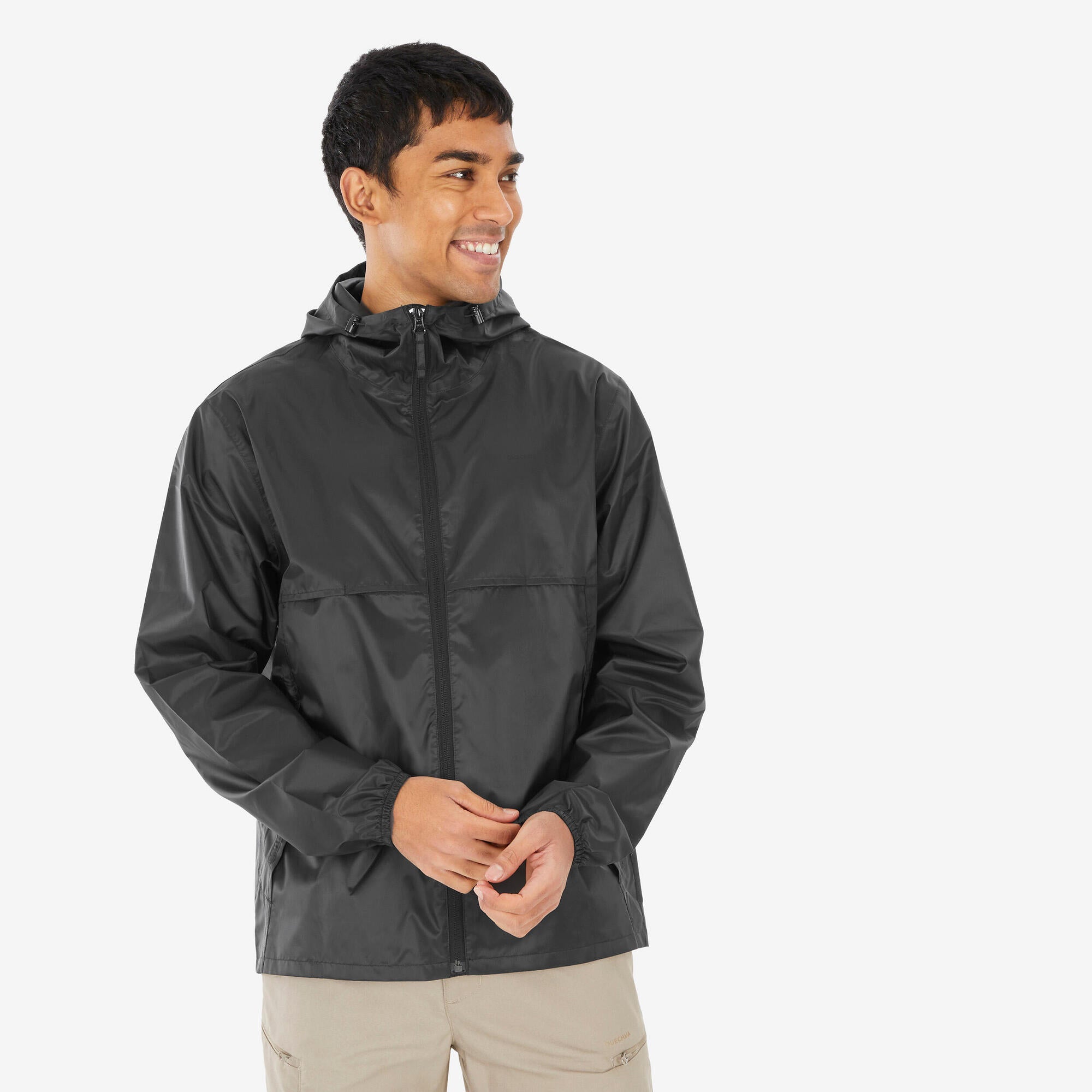 Quechua Men's Raincut Fullzip Waterproof Rain Jacket