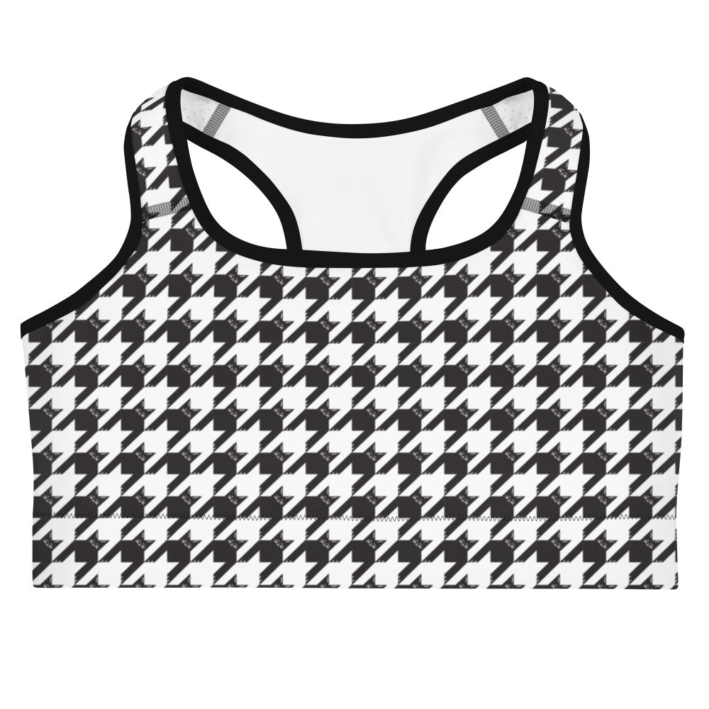 Black Cat Houndstooth Sports Bra、mySite、camillekostekn