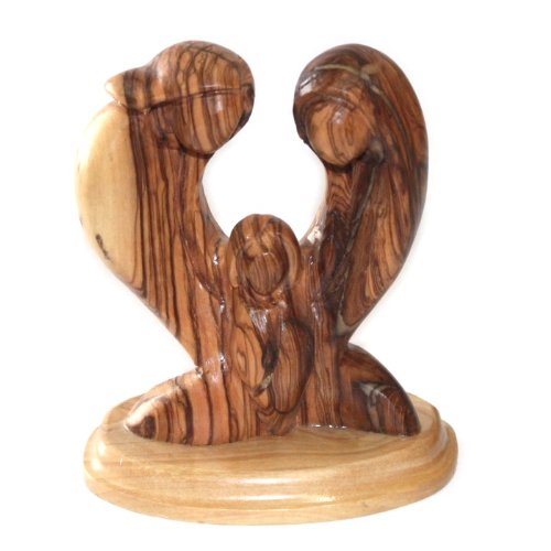  The Holy Family (modern) - Olive wood (11 x 4 cm or 4.5 x 1.5 Inches )、mySite、elrpsem3k